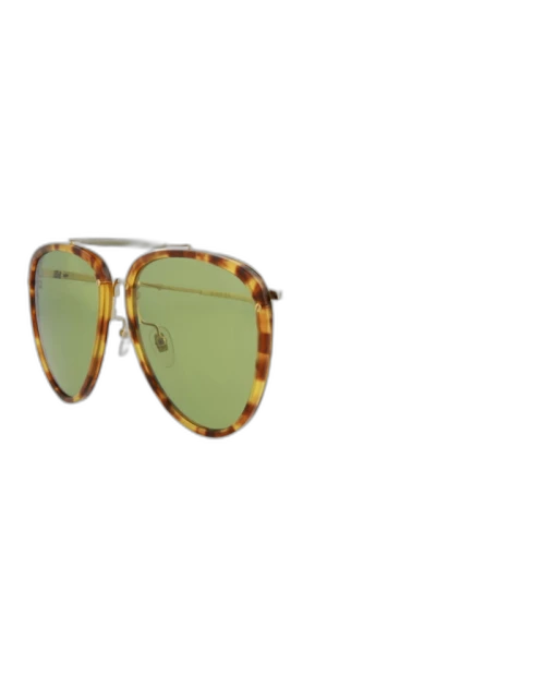 Gucci Aviator Sunglasses Havana/Gold/Green (GG0672S-30008620-003)