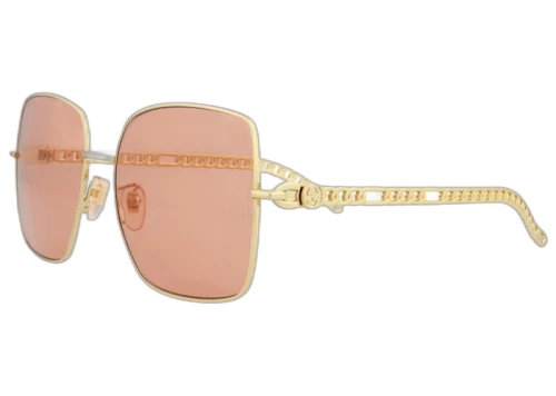Gucci Square-Frame Metal Sunglasses Gold/Orange (GG0724S-30008881-005-70047)