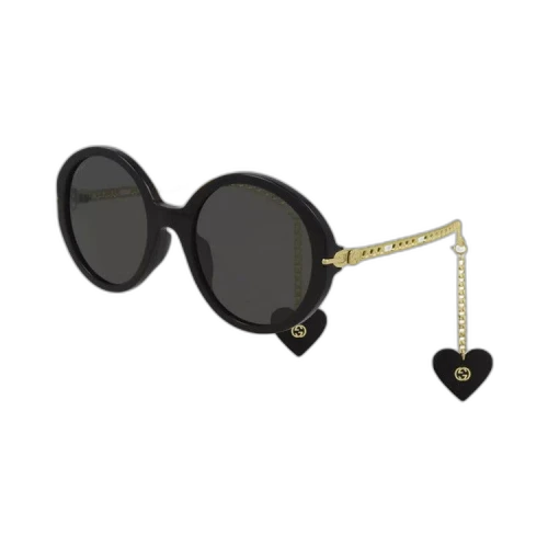 Gucci Round Sunglasses 'Black/Gold/Grey'