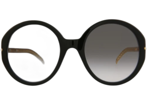 Gucci Oval-Frame Acetate Sunglasses Black Gold Grey (GG0726S-30008878-001)