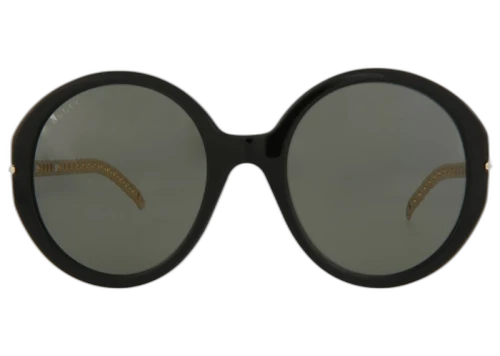 Gucci Round-Frame Acetate Sunglasses Black/Gold/Grey (GG0726S-30008878-005-00331)