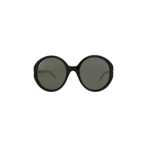 Gucci Round Frame Sunglasses 'Black/Gold/Grey'