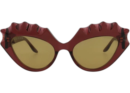 Gucci Cat Eye-Frame Acetate Sunglasses Burgundy/Yellow (GG0781S-30009261-005)