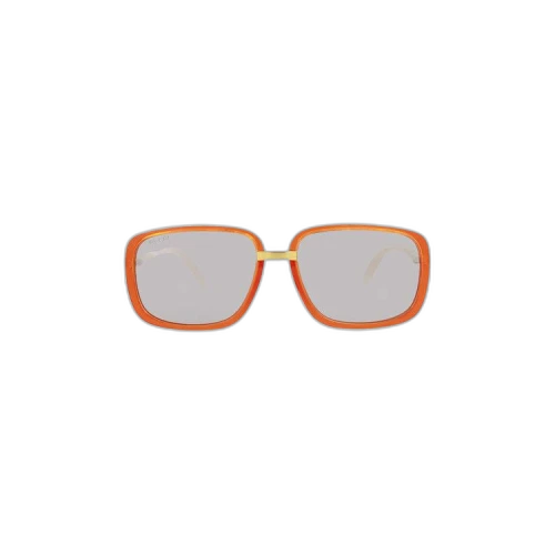 Gucci Rectangular Frame Sunglasses 'Orange/Gold/Silver'