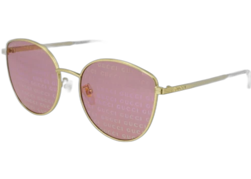 Gucci Cat Eye Sunglasses Gold Pink (GG0807SA-004-58)