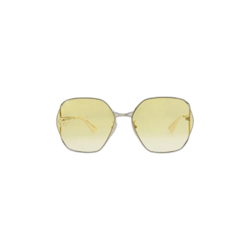 Gucci Geometric Frame Sunglasses 'Gold/Yellow'