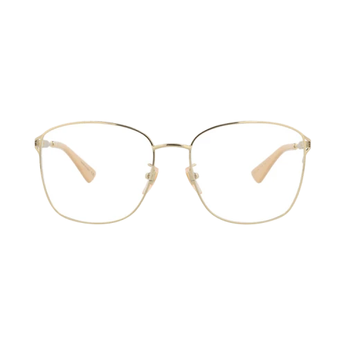 Gucci Square-Frame Metal Optical Frames 'Gold Gold Transparent'