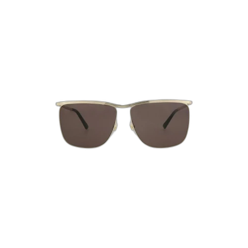 Gucci Square-Frame Metal Sunglasses Gold Gold Grey (GG0821S-30009535-001)