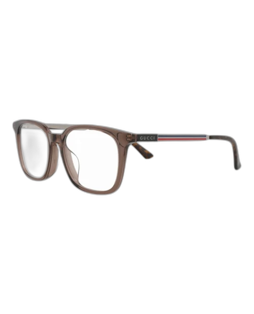 Gucci Square Eyeglasses Brown/Ruthenium/Transparent (GG0831OA-30009524-003)