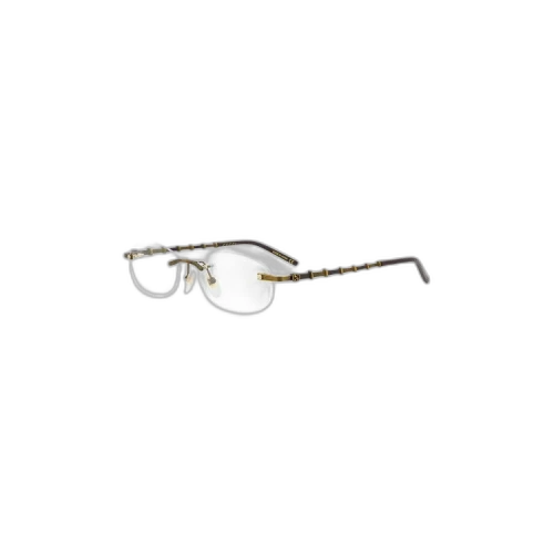 Gucci Oval Metal Eyeglasses 'Gold/Brown/Transparent'