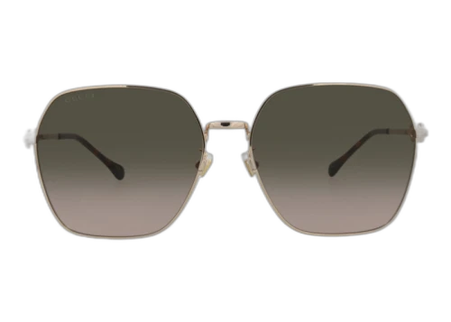 Gucci Square Frame Metal Sunglasses Gold/Brown (GG0882SA-30010285-002-70043)