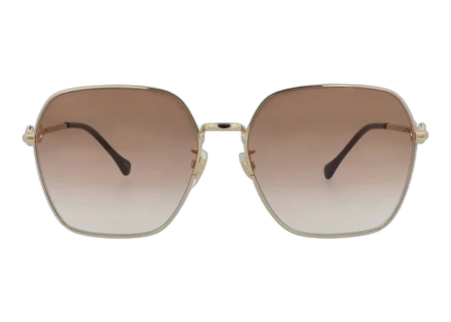 Gucci Square Frame Metal Sunglasses Gold/Brown (GG0882SA-30010285-003-70043)