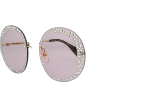 Gucci Round Oval Sunglasses Gold/Gold/Violet (GG0899S-30010510-001)