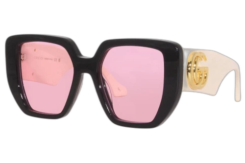 Gucci Square Sunglasses Black White/Pink (GG0956S-002)