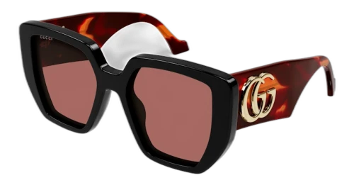 Gucci Square Sunglasses Black/Brown (GG0956S-009-FR)