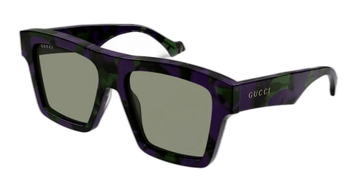 Gucci Tortoise Square Frame Sunglasses Havana/Purple/Green (GG0962S-014-FR)