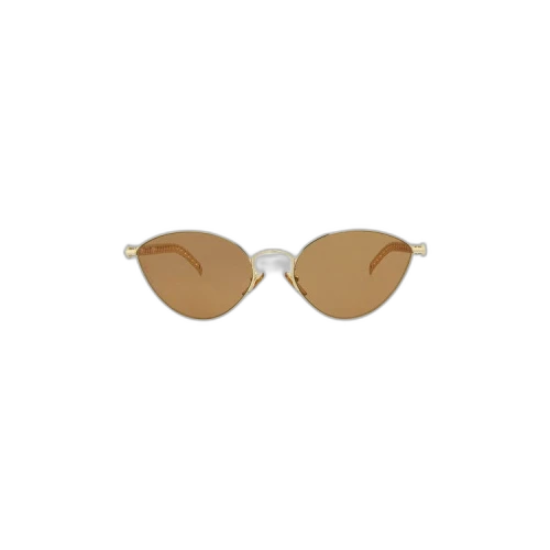Gucci Cat Eye-Frame Metal Sunglasses Gold Gold Brown (GG0977S-30011141-002)