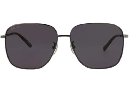 Gucci Square-Frame Metal Sunglasses Ruthenium Ruthenium Smoke (GG0987SA-30011194-001)