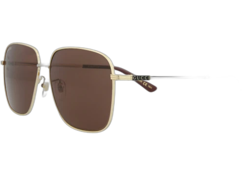 Gucci Square Rectangle Sunglasses Gold/Gold/Brown (GG0987SA-30011194-002)