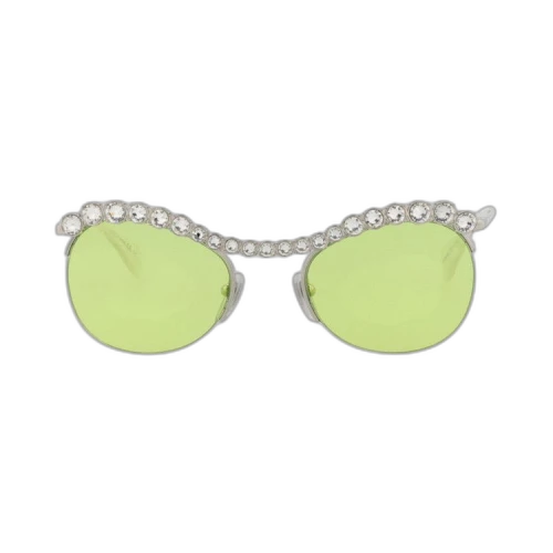 Gucci Round Sunglasses 'Silver/Green'