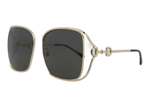 Gucci Square Rectangle Sunglasses Gold/Grey (GG1020S-30011745-002)