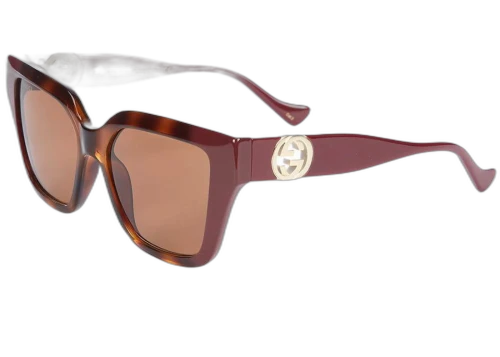 Gucci Square Two Tone Sunglasses Shiny Gold/Green (GG1023S-003)