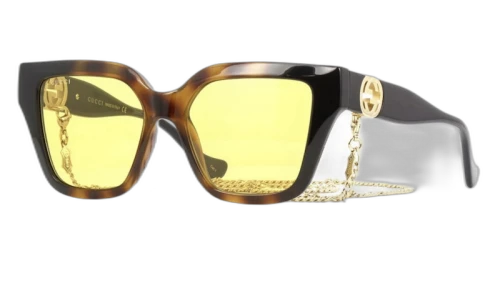 Gucci Square Sunglasses Havana/Yellow (GG1023S-004-54)