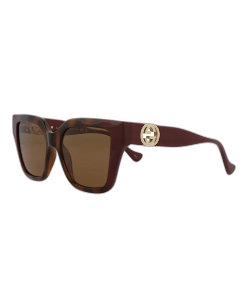 Gucci Square Sunglasses Havana/Burgundy/Brown (GG1023S-30011717-003)