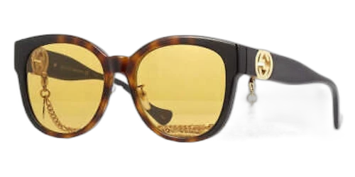 Gucci Round Chain Sunglasses Havana/Yellow (GG1028SK-003)