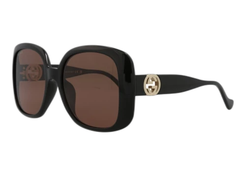 Gucci Square Rectangle Sunglasses Black/Brown (GG1029SA-30011778-005)