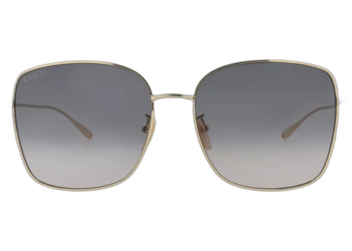 Gucci Square-Frame Metal Sunglasses Gold/Gold/Grey (GG1030SK-30011827-001)