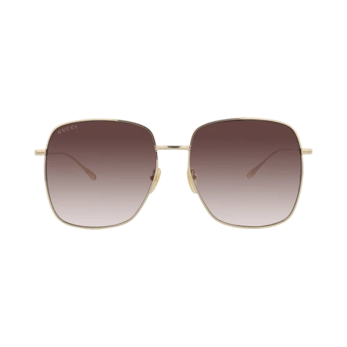 Gucci Square-Frame Metal Sunglasses Gold Gold Red (GG1031S-30011783-010)