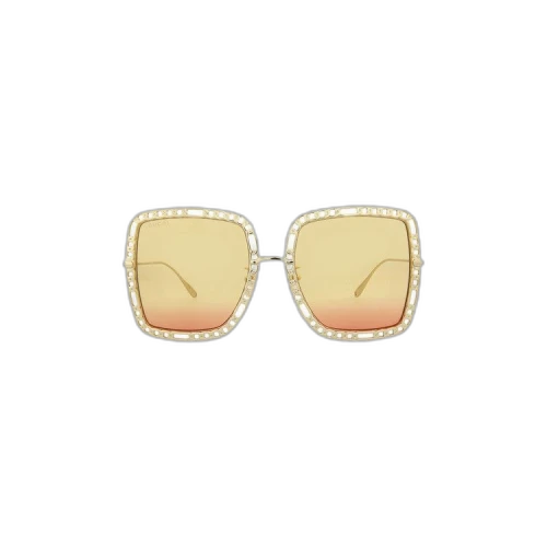 Gucci Oversized Square Frame Sunglasses 'Gold/Yellow'