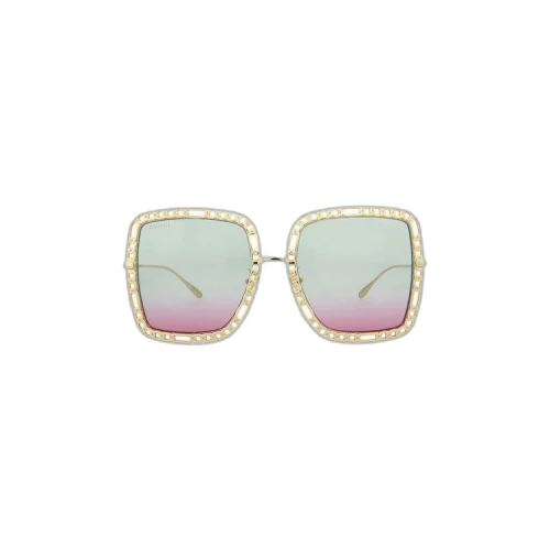 Gucci Square-Frame Metal Sunglasses Gold Gold Light Blue (GG1033S-30011787-003)