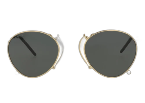 Gucci Round-Frame Metal Sunglasses Gold/Gold/Grey (GG1034S-30011714-002)