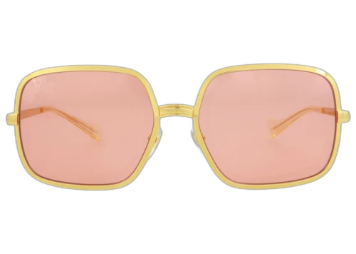 Gucci Square-Frame Metal Sunglasses Gold/Red (GG1063S-30012261-001-70048)