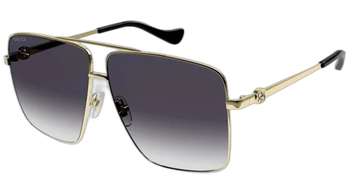 Gucci Oversized Square Sunglasses Gold/Gray Gradient (GG1087S-001-63)
