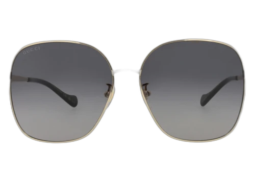 Gucci Square-Frame Metal Sunglasses Gold/Gold/Grey (GG1089SA-30012967-001)
