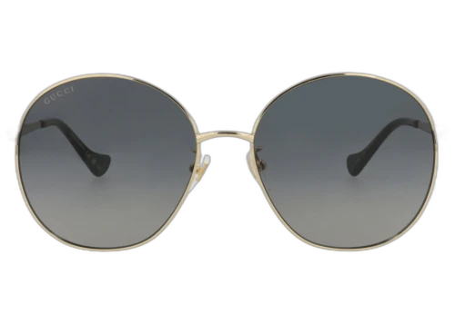 Gucci Round-Frame Metal Sunglasses Gold/Gold/Grey (GG1090SA-30012970-001)