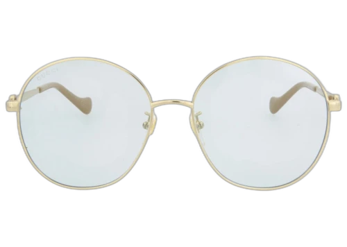 Gucci Round-Frame Metal Sunglasses Gold/Light Blue (GG1090SA-30012970-004-70313)