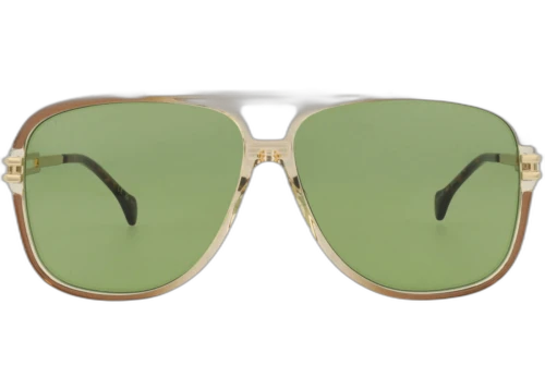 Gucci Aviator-Frame Acetate Sunglasses Brown/Gold/Green (GG1105S-30012813-003)