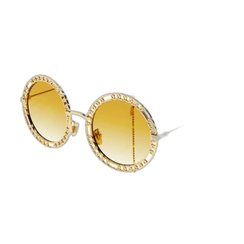 Gucci Round Chain Sunglasses Gold/Yellow (GG1113S-001)