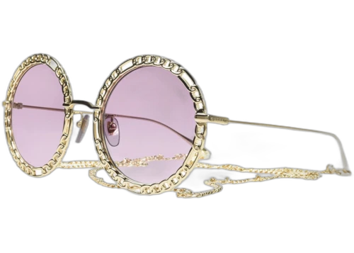 Gucci Rectangle Sunglasses Gold Violet (GG1113S-002-53)