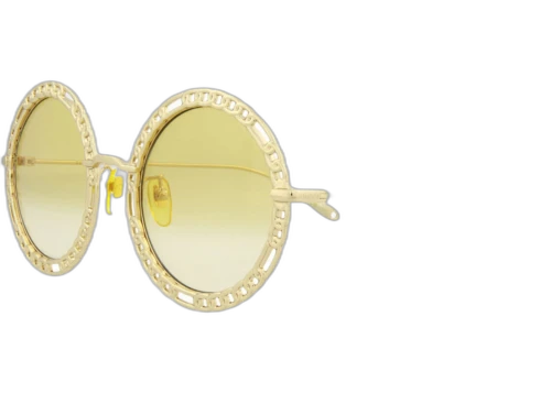 Gucci Round Oval Sunglasses Gold/Gold/Yellow (GG1113S-30013070-001)