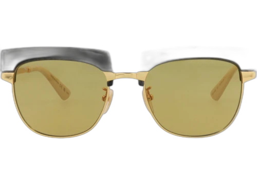 Gucci Square-Frame Metal Sunglasses Gold Gold Brown (GG1132S-30013537-001)