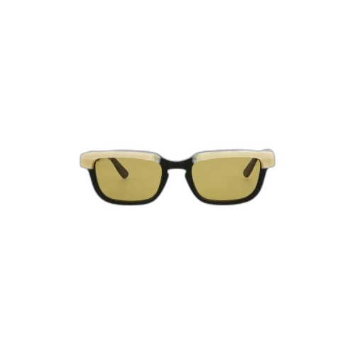 Gucci Square Frame Sunglasses 'Black/Yellow'