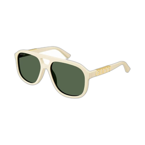 Gucci Aviator Sunglasses 'Ivory/Green'
