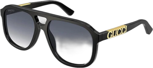 Gucci Logo Pilot Sunglasses Black/Gold (GG1188S 002)
