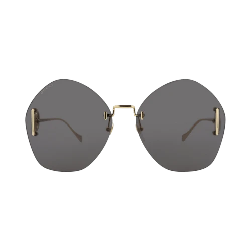 Gucci Round-Frame Metal Sunglasses Gold/Gold/Grey (GG1203S-30013411-002)