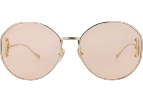 Gucci Round-Frame Metal Sunglasses Gold/Gold/Pink (GG1206SA-30013413-004)